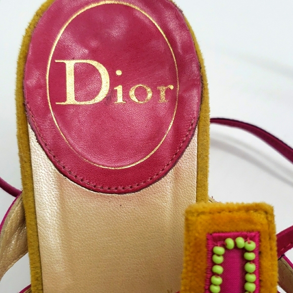 Dior SIZE 39 COLOR PINK YELLOW & ORANGE 100% AUTHENTIC - Picture 6 of 9